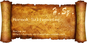 Hornok Szilveszter névjegykártya
